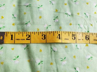 Vintage Flocked Fabric Cute Floral Lt Green 3ydsx46 Dolls Clothes Sewing Crafts 4