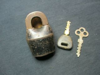 Vintage Padlock/scandinavian 5 Barrel Padlock,  2 Keys/very Lock