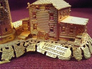 2 Danbury 23k Gold Plated Sandy Hook & Split Rock Mn.  Lighthouse