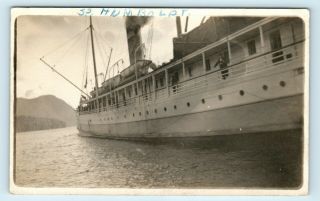 Rare Early 1900s Candid View Of Steamship Ss Humboldt Starboard - Vtg Photo Rppc