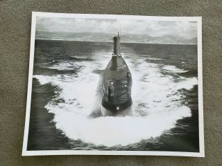 Vintage B/w Photo Uss Bashaw • Ss 241 Submarine Us Navy Hawaii