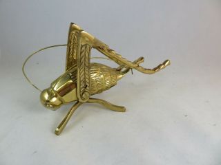 Vintage Gatco Brass Grasshopper Cricket Insect Paper Weight Statue Lucky