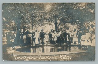 Fountain Fair Rockport Indiana Rppc Spencer County In Rare Antique Photo 1910s