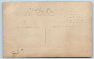 Postcard PA Polk High School Baseball Team circa 1917 Real Photo RPPC T5 2
