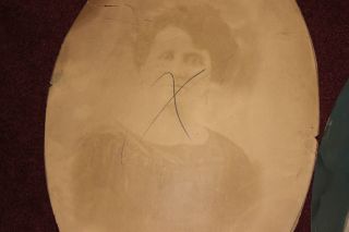 Antique Victorian Pastel Portrait Drawings - 5 Photo Portraits - Oval Shaped - Creepy 2