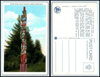 Alaska Postcard Raven Totem K51