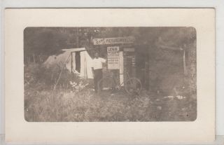 Rppc - Lewis Photographer Camp - Camp Of The Picture - Man - Early 1900s