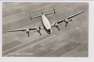Vintage Rppc Klm K.  L.  M.  Airlines Lockheed Constellation L - 1049 Aircraft