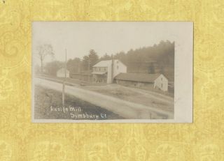 Ct Simsbury 1908 - 29 Rare Rppc Real Photo Postcard Ensign Mill Conn