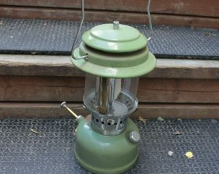 Vintage Afc Lantern Green Model 1010 Has Glass Globe Camping Light Lamp
