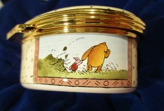 Halcyon Days Winnie The Pooh Enamel Box Pooh Friends For an Asute Helpful Bear 6
