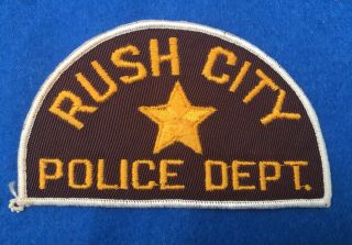 Rush City Police Dept,  Minnesota Old Cheesecloth Shoulder Patch