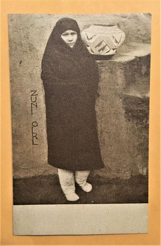 Antique Postcard " Zuni Girl " By E.  S.  Curtis Copyrighted 1904