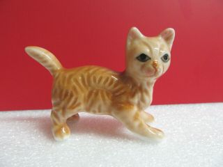 Miniature Orange Tabby Cat Kitty Kitten Porcelain Figurine