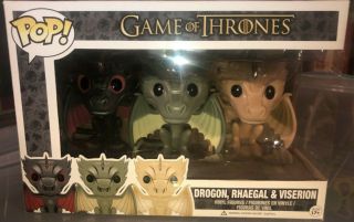 Funko Pop Game Of Thrones Drogon Rhaegal Viserion Dragon 3 - Pack Vinyl Figure Set