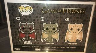 Funko Pop Game of Thrones Drogon Rhaegal Viserion Dragon 3 - Pack Vinyl Figure Set 2