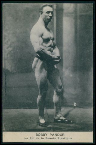 Bobby Pandur Plastic Beauty King Male Nude Gay Interest 1900 Postcard B