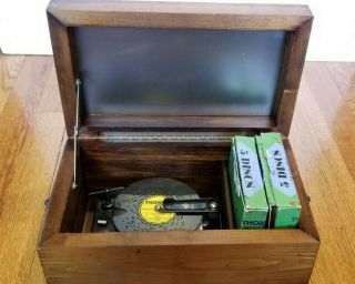 Antique Thorens Liberty Bell Music Box W/ Extra Discs Made in Switzerland 2