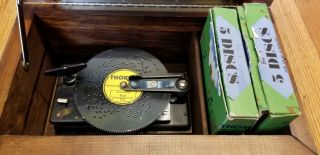 Antique Thorens Liberty Bell Music Box W/ Extra Discs Made in Switzerland 4