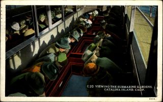 Viewing The Submarine Gardens Catalina Island California Mailed 1932 Long Beach