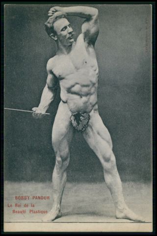 Bobby Pandur Plastic Beauty King Male Nude Gay Interest 1900 Postcard A