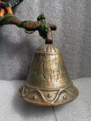 Small Cast Iron Rooster Wall Mounted Dinner Bell 4