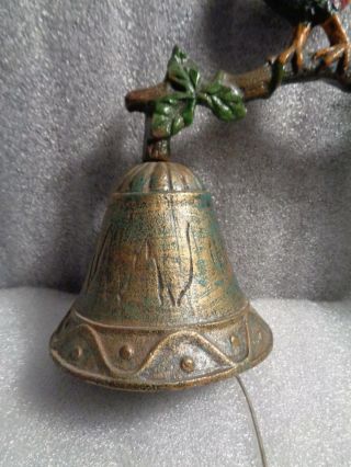 Small Cast Iron Rooster Wall Mounted Dinner Bell 7