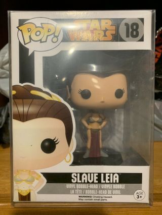 Funko Pop Slave Leia Star Wars 18 Vaulted Banned Protector