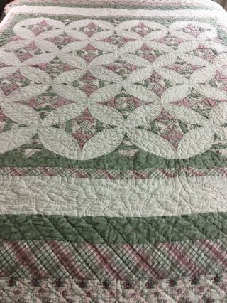 Vintage Robbing Peter To Pay Paul Quilt 86 " X 86 " Hand Quilting