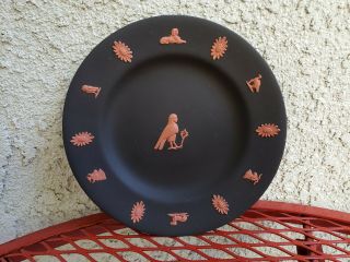 Vtg Wedgwood Black Basalt Terracotta Egyptian Jasperware Dish Plate