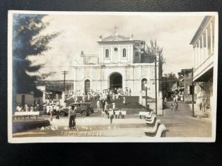 Antique Real Photo Postcard 1939 Catholic Church San German,  Puerto Rico (21301)