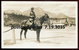 3035 - Jasper Park Alberta 1930s Rcmp Mounted Police.  Real Photo Pc By Taylor