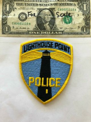 Lighthouse Point Florida Police Patch Un - Sewn Patch Shape