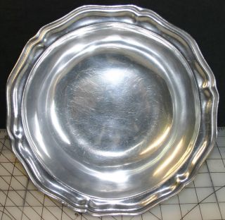 Vintage Wilton Rwp Armetale Pewter Columbia Polished Queen Anne 10 " Serving Bowl