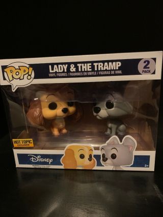 Funko Pop Disney Lady And The Tramp Hot Topic Exclusive 2pack Rare Collectible