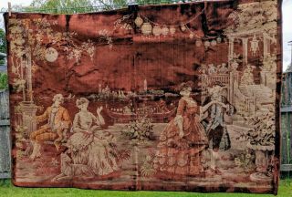 Large Vintage Tapestry Wall Hanging Depicting The 19th Century