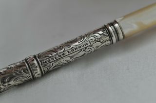 Lovely Rare Vintage Mosley London Dip Fountain Pen Sterling Silver & Pearl Base 6