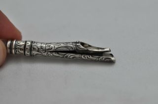 Lovely Rare Vintage Mosley London Dip Fountain Pen Sterling Silver & Pearl Base 7