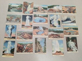 Vintage Postcards Yellowstone National Park 20 Colored Miniatures Series A 6a288