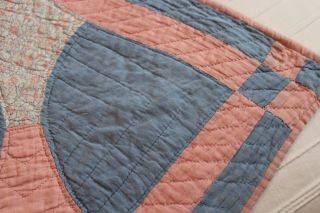 Vintage Cotton Quilt Hand Stitched Patchwork 68x78 6