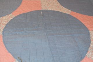 Vintage Cotton Quilt Hand Stitched Patchwork 68x78 8