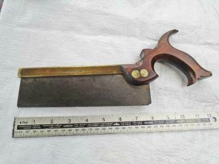 Rare Antique Holtzapffell & Co Brass Backed 8 " Open Handle Dovetail Saw Old Tool
