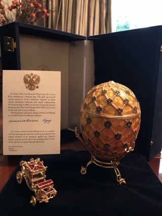 Authentic Faberge Coronation Egg,  Neiman Marcus,  And Stand