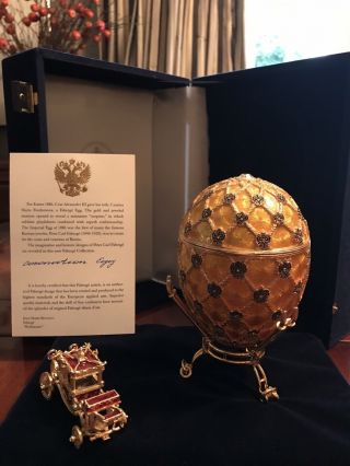 Authentic Faberge Coronation Egg,  Neiman Marcus,  and Stand 2