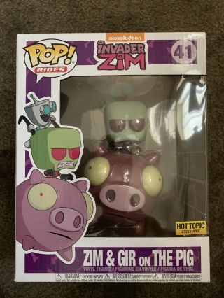 Funko Pop Zim And Gir On The Pig Hot Topic Exclusive Invader Zim 41