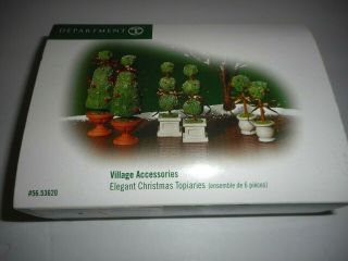 Elegant Christmas Topiaries Village Accessories 53620 Dept 56