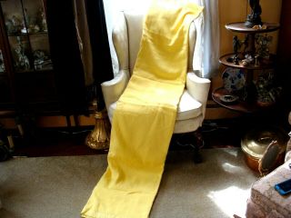 Vintage Acrylic Woven Blanket Yellow Twin Full 72 " X 88 "
