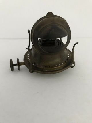 Antique 1873 Pat P & A Brass Oil Kerosene Lamp Burner With Double Wheel Button 4