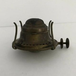 Antique 1873 Pat P & A Brass Oil Kerosene Lamp Burner With Double Wheel Button 5