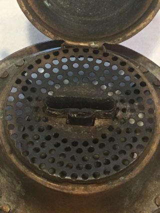 Antique 1873 Pat P & A Brass Oil Kerosene Lamp Burner With Double Wheel Button 8